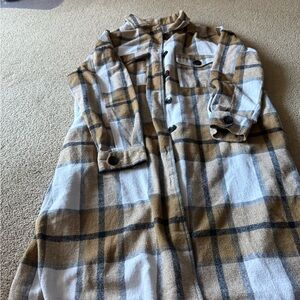 Plaid Long Sleeve Shirt Dress